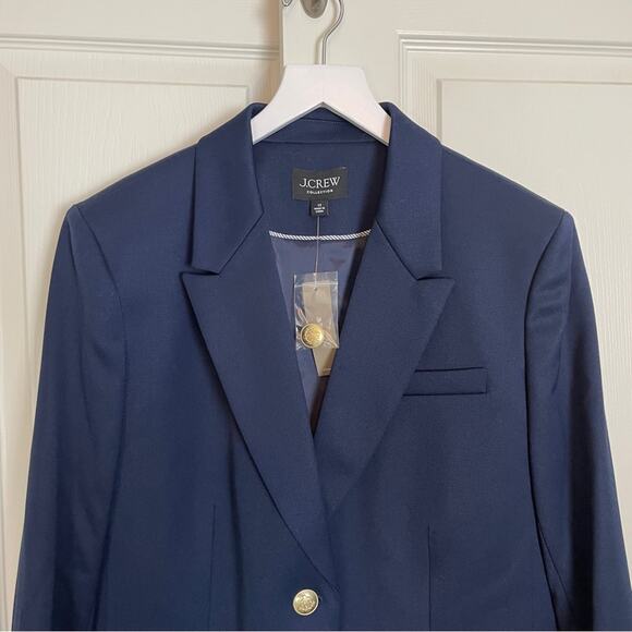 J. Crew Collection Navy Wool Twill Blazer Lined NWT - Picture 2 of 11